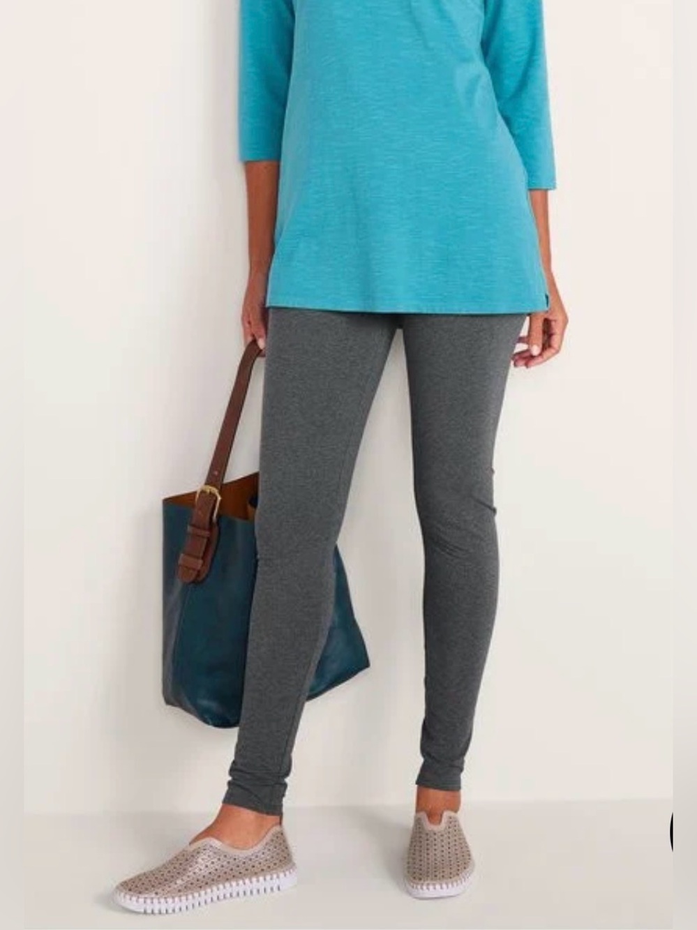 Soft Surroundings Must-Have Leggings Women's 1X Charcoal Heather Grey Stretch